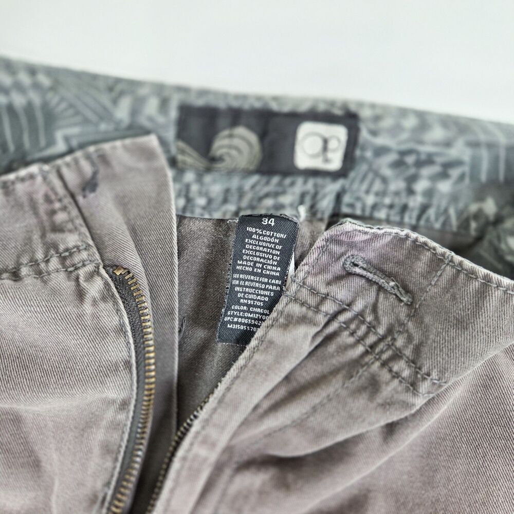 Vintage OP Ocean Pacific Charcoal Gray Cargo Shorts Size 34 Faded Skater Gorpcor